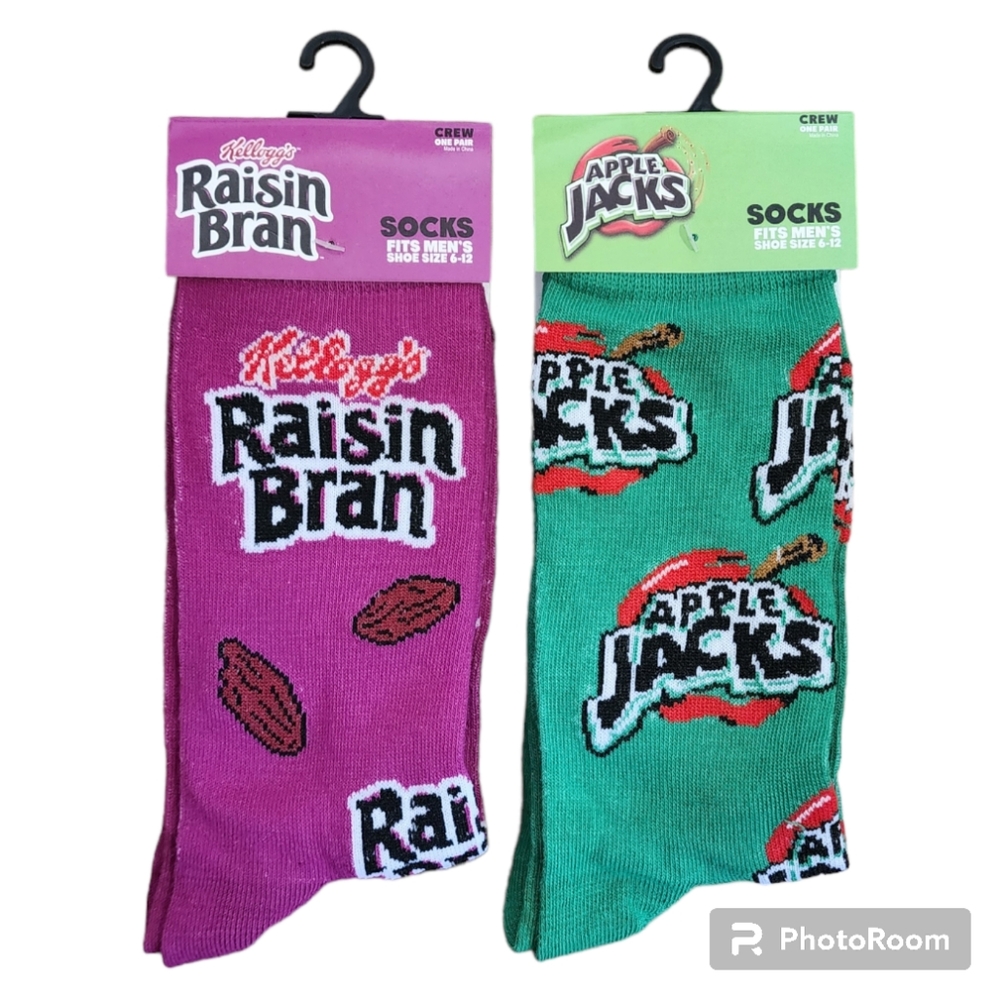 Apple Jacks & Raisin Bran Cereal Socks